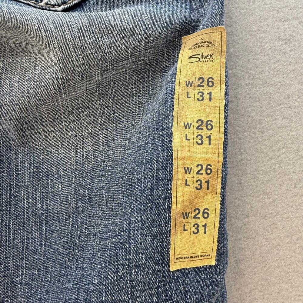 Silver Jeans Women's 26x31 (2) Blue Tuesday Fit Low Slim Boot Western NWT - Picture 4 of 14